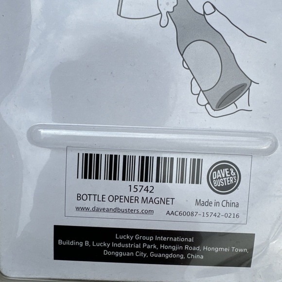 Dave & Buster's Bottle Opener Magnet - Approx 8"x 3.5" - Picture 3 of 5